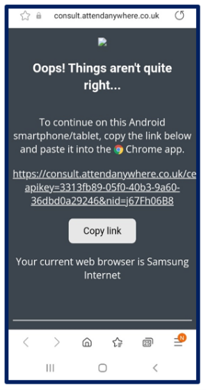 error screen