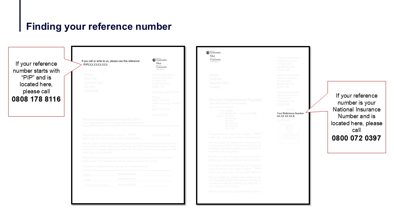 Finding your reference number Northern Ireland