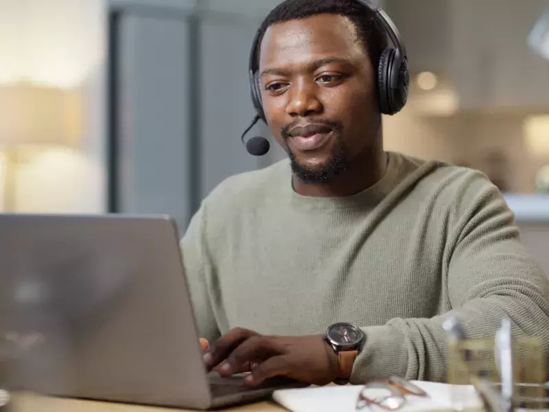 Man working on laptop